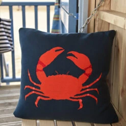 Crab Knitted Cushion 2 Crab Knitted Cushion -Sophie Allport Shop ksc6850 crab knitted statement cushion lifestyle high res square