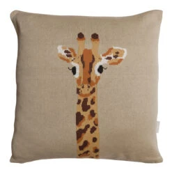 Giraffe Knitted Cushion