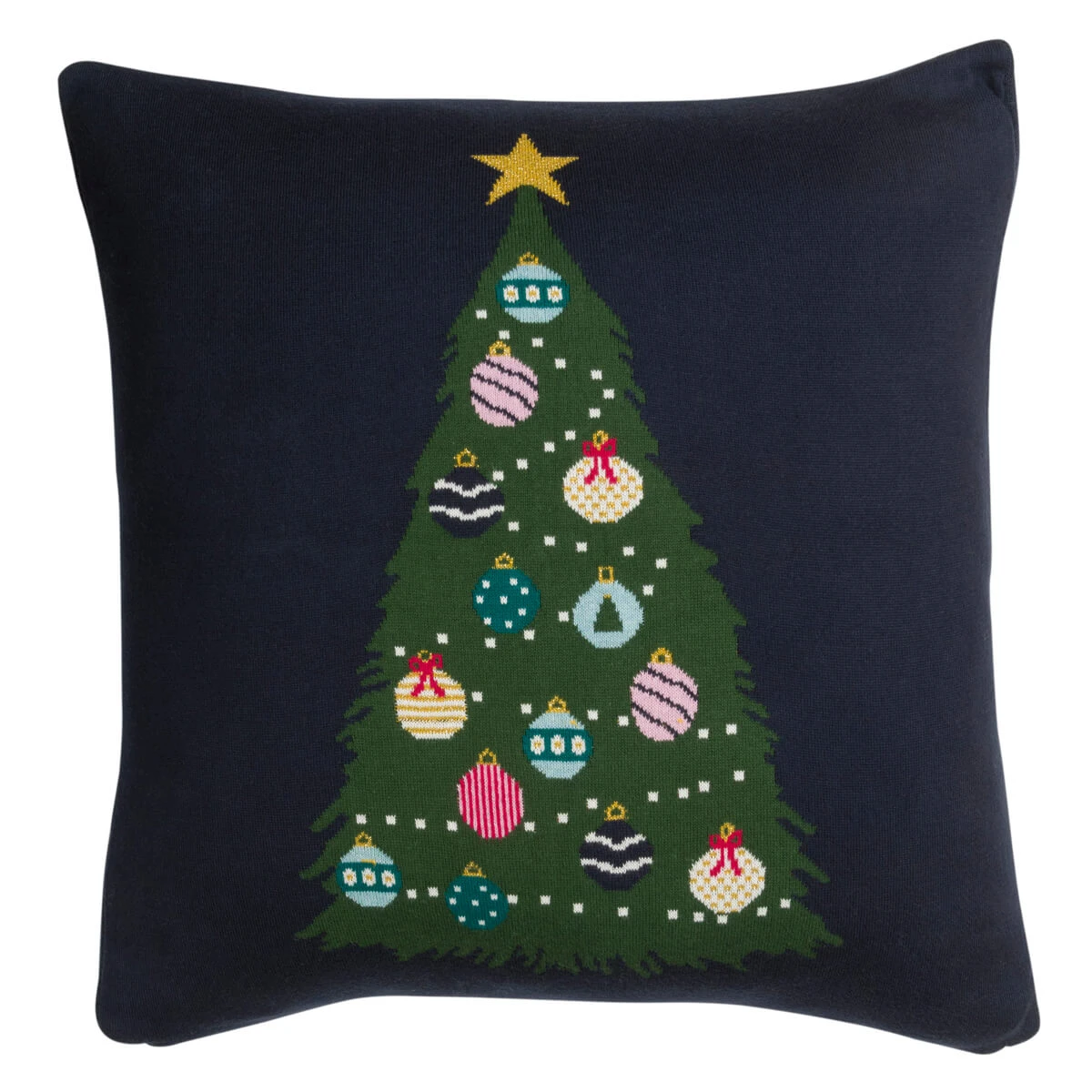 Christmas Trees Knitted Cushion Christmas Trees Knitted Cushion -Sophie Allport Shop ksc9350 christmas tree knitted statement cushion 50x50 cut out high res square