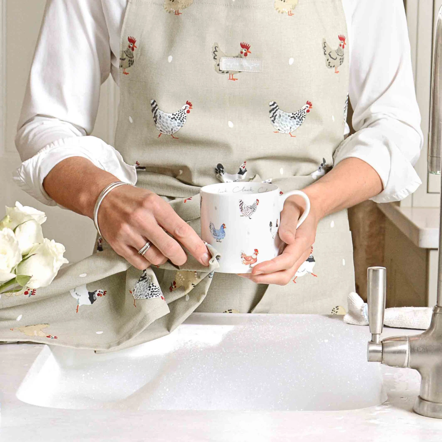 Cluck Cluck Cluck Mug Cluck Cluck Cluck Mug -Sophie Allport Shop lay a little egg hen collection high res portrait 1