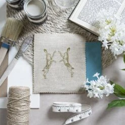 Boxing Hares Dark Stone Linen Blend Fabric By The Metre 2 Boxing Hares Dark Stone Linen Blend Fabric By The Metre -Sophie Allport Shop lin25000 boxing hare dark stone fabric linen blend flat lay landscape lifestyle high res square