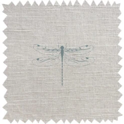 Dragonfly Duck Egg Linen Blend Fabric By The Metre