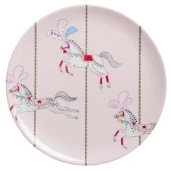 Fairground Ponies Childrens Melamine Set -Sophie Allport Shop mcs7301 fairground ponies breakfast melamine side plate cut out high res