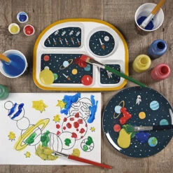 Space Childrens Melamine Divider Plate -Sophie Allport Shop mdp6227 space melamine divider plate lifestyle high res square