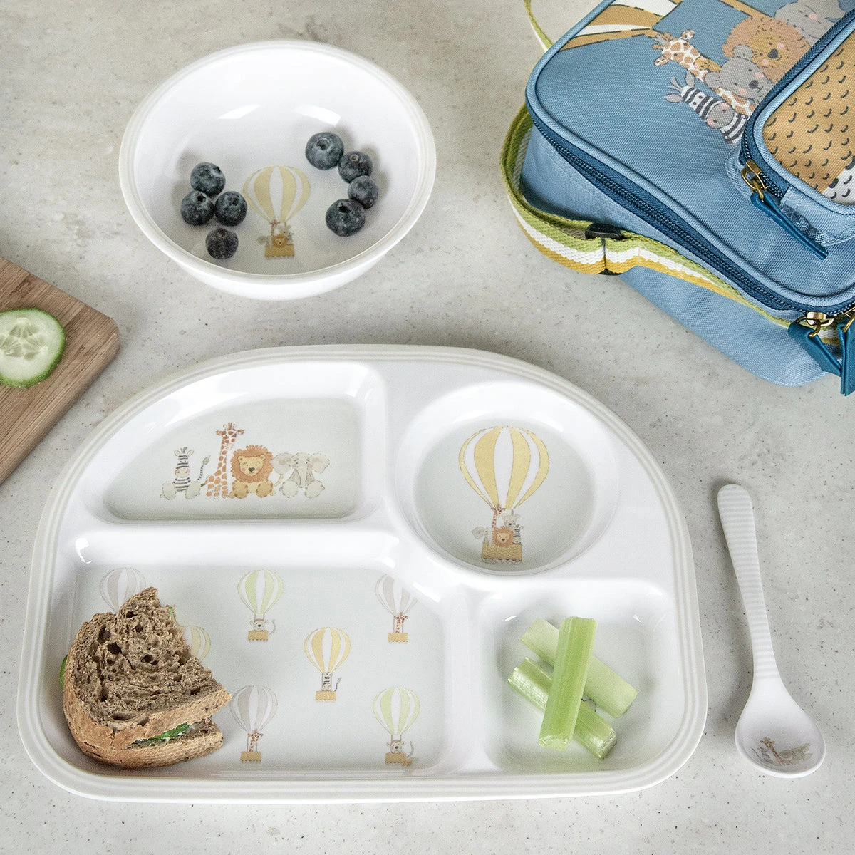 Bears & Balloons Childrens Baby Spoon Bears & Balloons Childrens Baby Spoon -Sophie Allport Shop mdp7927 mbl79142 mbs7914 bears and balloons melamine divider plate bowl and spoon lifestyle high res square 341ab040 12f6 452f 8e58 396c8c40445a