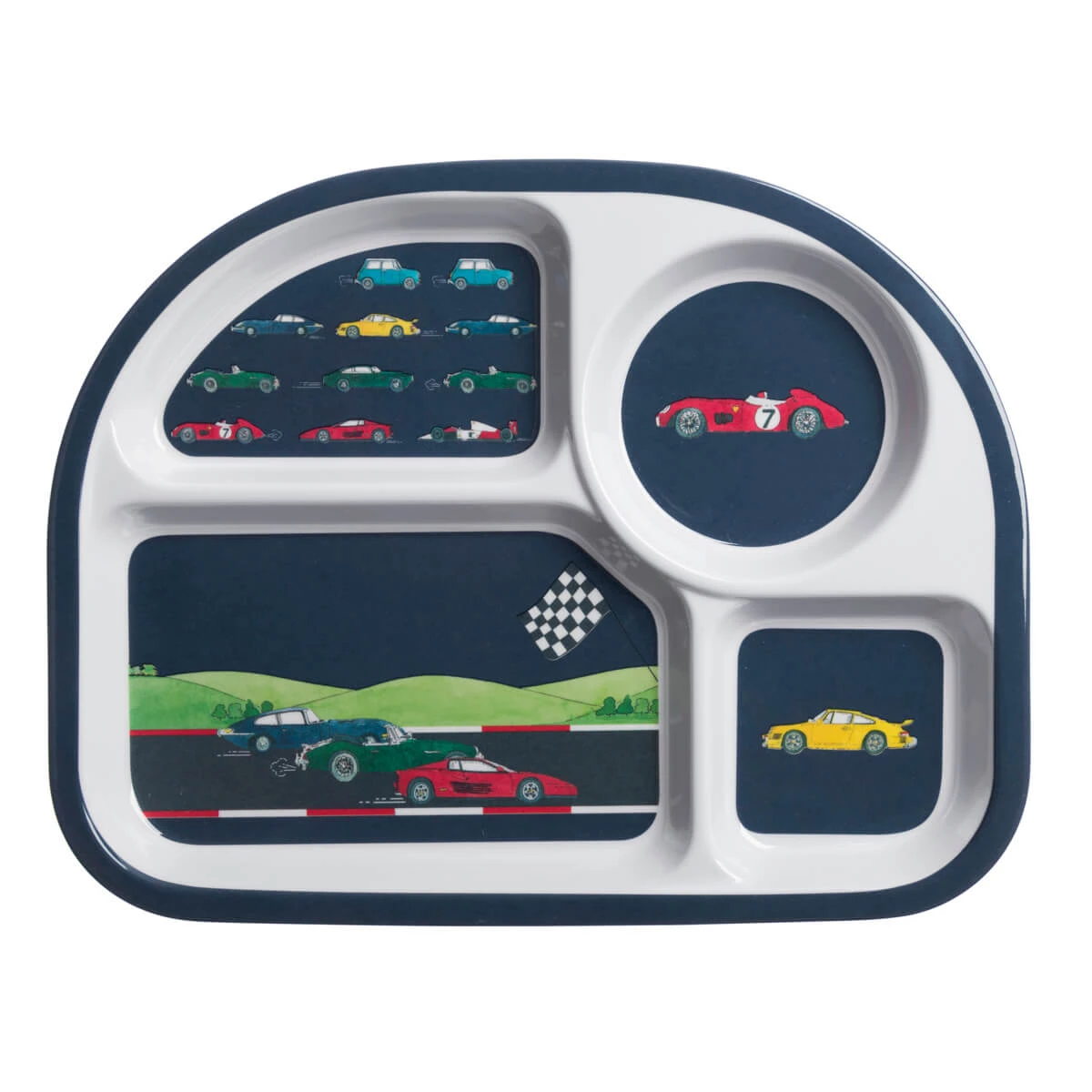 Cars Childrens Melamine Divider Plate Cars Childrens Melamine Divider Plate -Sophie Allport Shop mdp9127 cars melamine divider plate cut out high res square