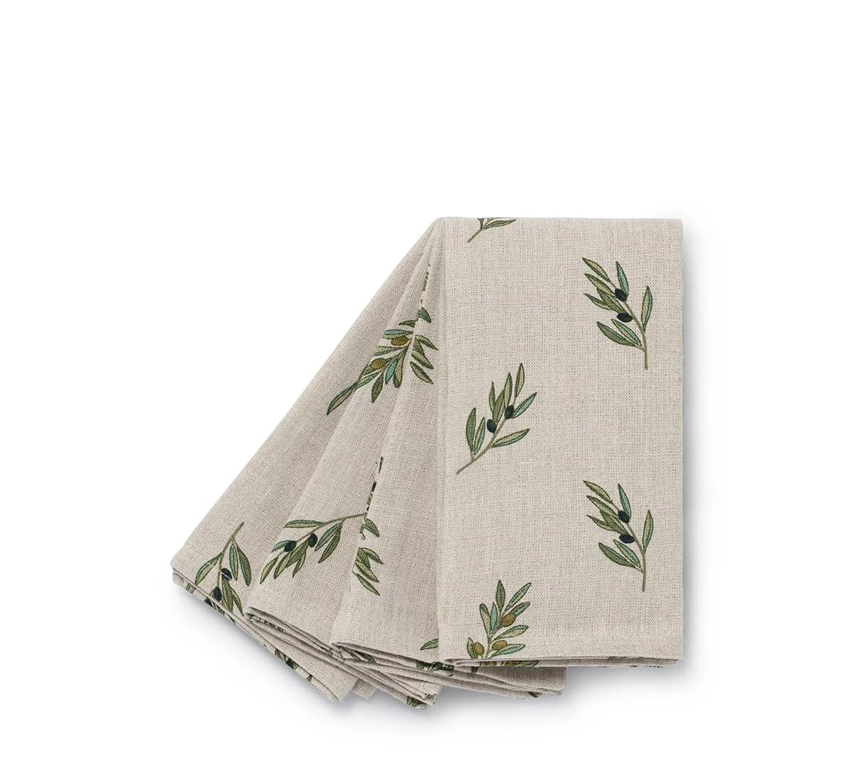 Olive Linen Napkins (Set of 4) Olive Linen Napkins (Set Of 4) -Sophie Allport Shop olive branch napkins set of 4 cutout lin107300 ss23 high res square