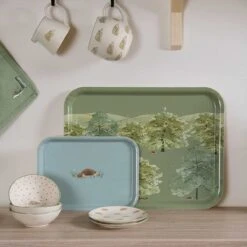 Hedgehogs Serving Tray - Small 3 Hedgehogs Serving Tray - Small -Sophie Allport Shop parkland trees and hedgehogs kitchen collection high res square