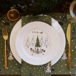 Festive Forest Fabric Placemat -Sophie Allport Shop pl8402z all84300 all84820 festive forest side plate scene napkins set of 4 and placemat lifestyle high res square ac6bff2a b7f0 480b aa8e 889ab3ace2b8