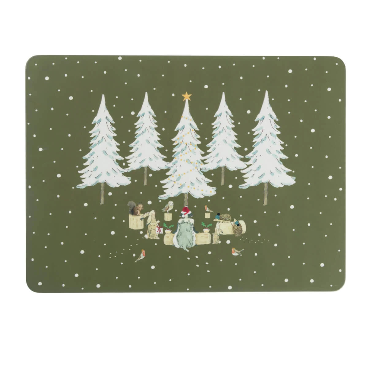 Festive Forest Placemats (Set of 4) Festive Forest Placemats (Set Of 4) -Sophie Allport Shop pmc8401 festive forest placemat set of 4 cut out high res square