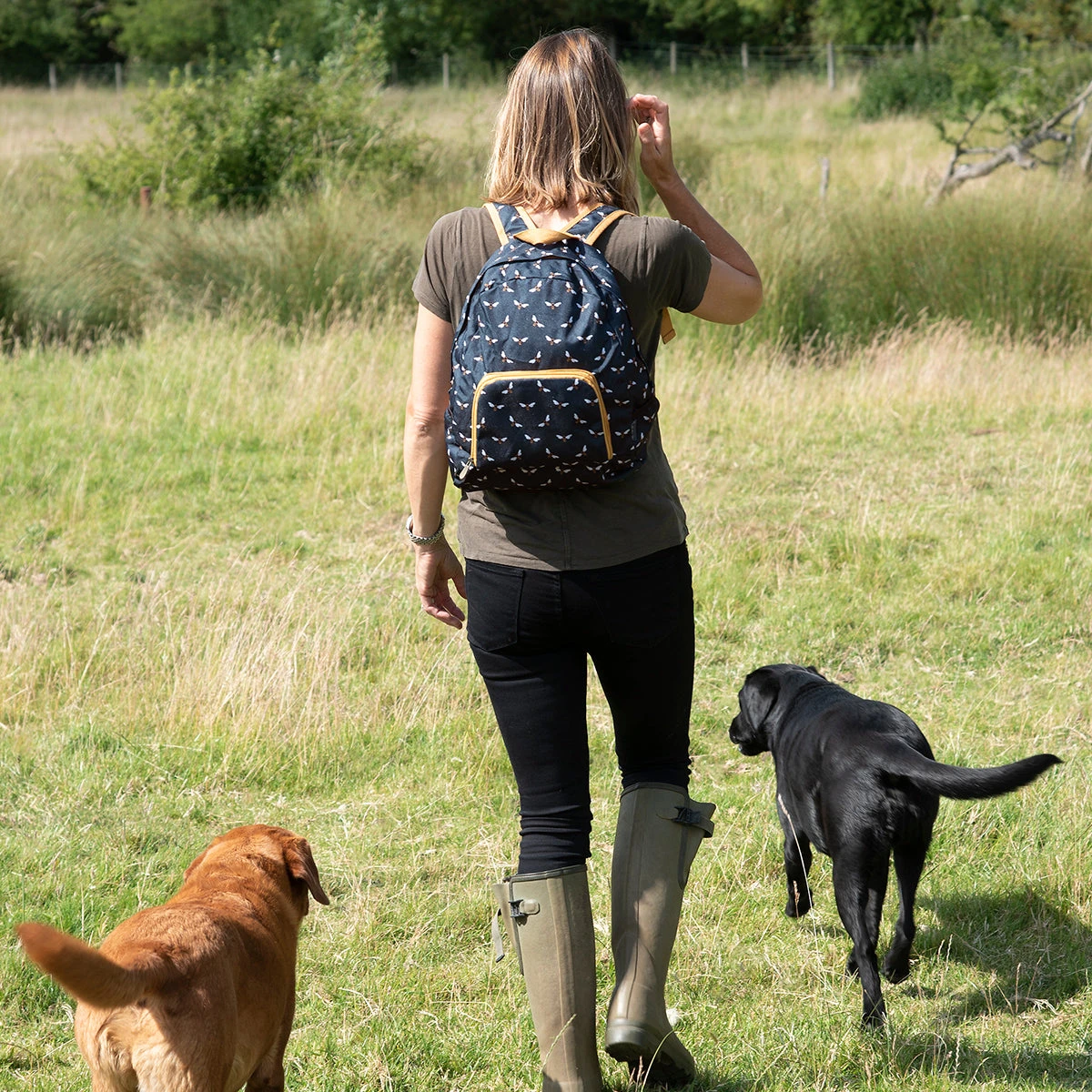 Bees Folding Rucksack Bees Folding Rucksack -Sophie Allport Shop poly36425 bees folding rucksack lifestyle high res square
