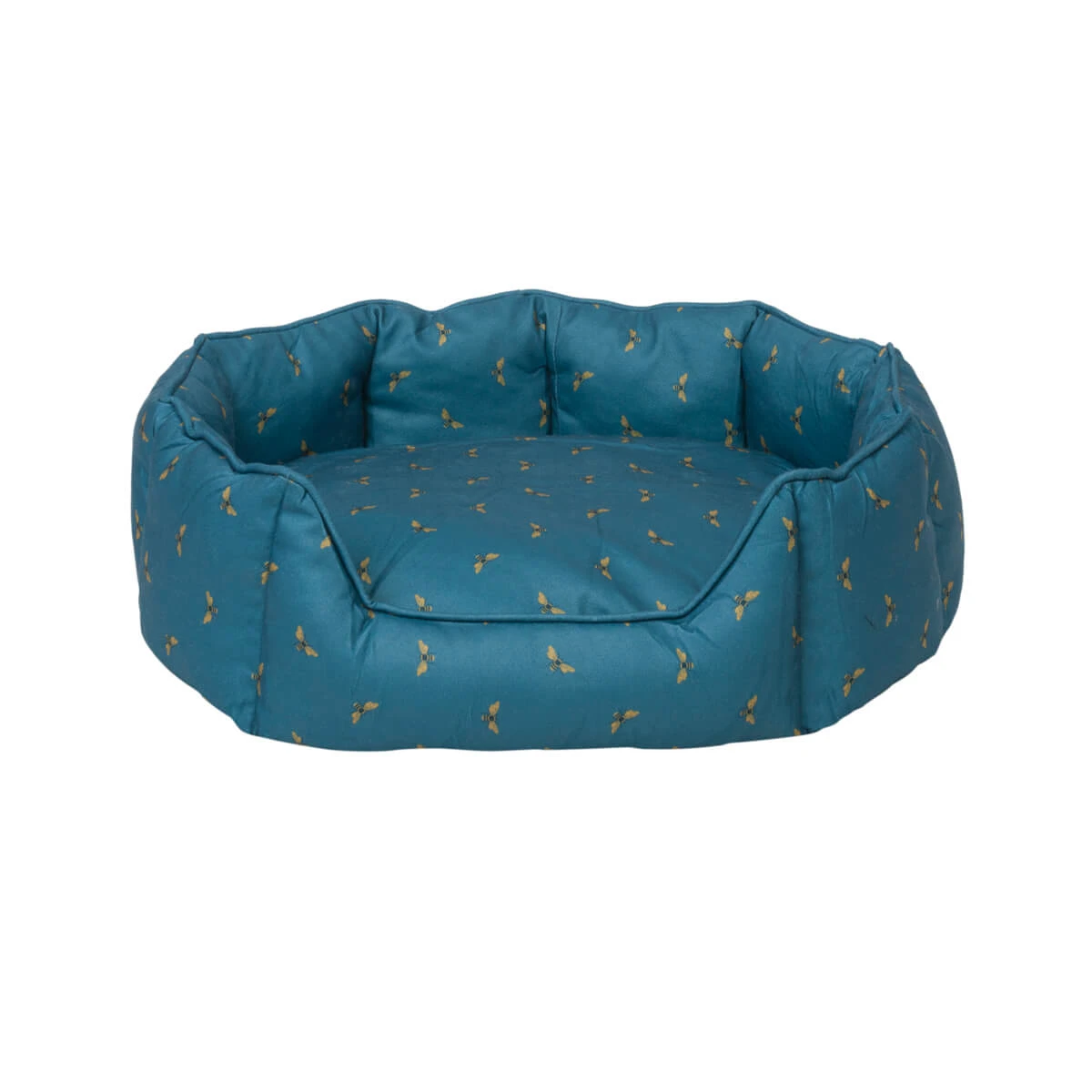 Bees Pet Bed Bees Pet Bed -Sophie Allport Shop poly36755 bees teal pet bed medium cut out high res square