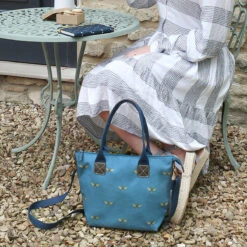 Bees Teal Mini Oundle Bag 2 Bees Teal Mini Oundle Bag -Sophie Allport Shop poly80020m bees teal oundle bag mini 3 lifestyle high res square