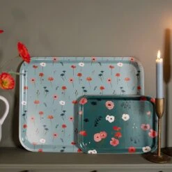 Poppy Meadow Serving Tray - Small 8 Poppy Meadow Serving Tray - Small -Sophie Allport Shop pt10326 pt10345 poppy meadow trays lifestyle high res square
