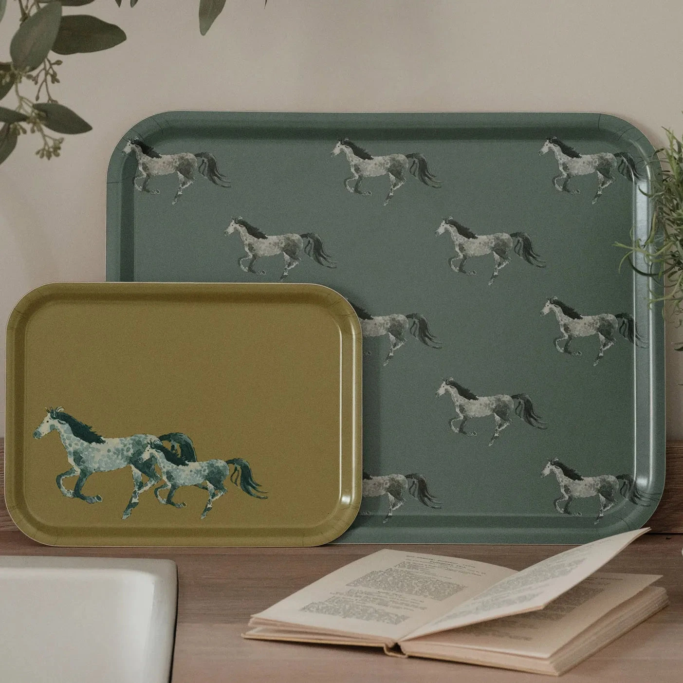 Grey Horse Serving Tray - Small Grey Horse Serving Tray - Small -Sophie Allport Shop pt9945 pt9926 grey horse trays landscape high res