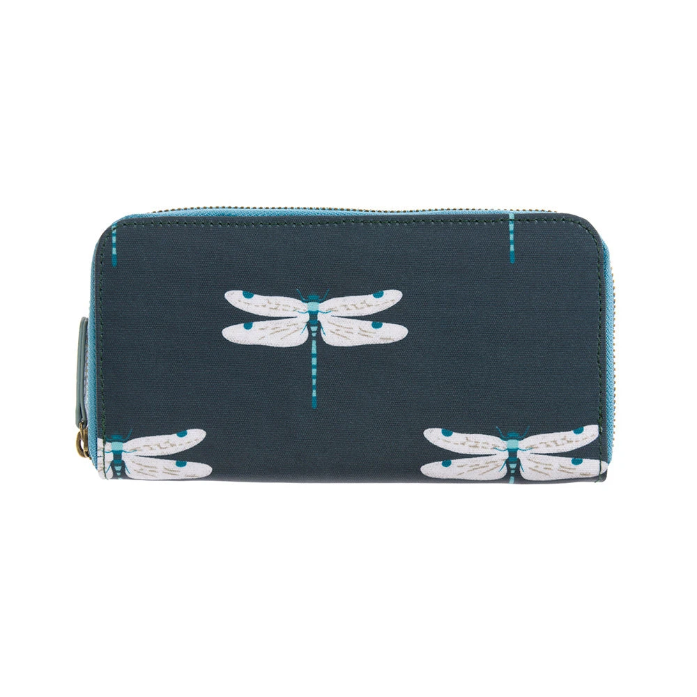 Dragonfly Oilcloth Zipped Wallet Purse Dragonfly Oilcloth Zipped Wallet Purse -Sophie Allport Shop pvc57544m dragonfly oilcloth wallet purse metal zip cut out web 1