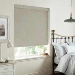 Boxing Hares Dove Made To Measure Roller Blind -Sophie Allport Shop rlb25vdm2m hare dove vector roller blind made to measure lifestyle 2 high res square