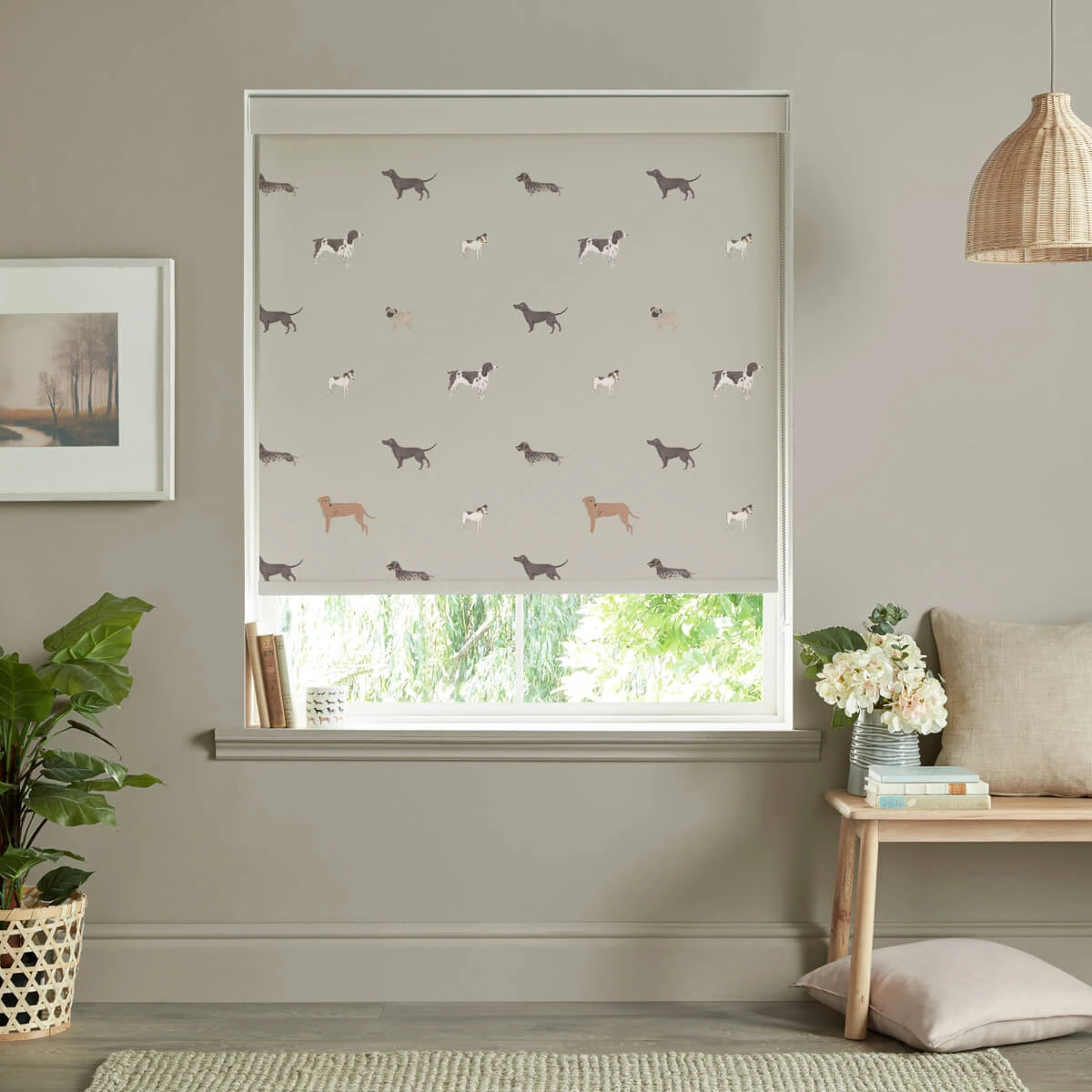 Woof Linen Made to Measure Roller Blind Woof Linen Made To Measure Roller Blind -Sophie Allport Shop rlb32lm2m woof linen artwork roller blind made to measure lifestyle high res square