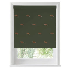 Foxes Forest Green Made To Measure Roller Blind -Sophie Allport Shop rlb63fgm2m foxes forest green vector roller blind made to measure cut out high res square