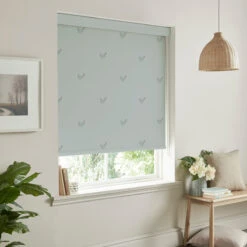 Chicken Sage Grey Made To Measure Roller Blind -Sophie Allport Shop rlb8sgm2m chicken sage green vector roller blind made to measure lifestyle 2 high res square