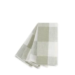 Sage Green Gingham Linen Napkins (Set Of 4) 2 Sage Green Gingham Linen Napkins (Set Of 4) -Sophie Allport Shop sage gingham linen napkins set of 4 cutout linwos300 ss23 high res square