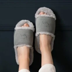 Sheep Ladies Slider Slippers -Sophie Allport Shop sls43m sheep ladies slider slippers 2 lifestyle high res square