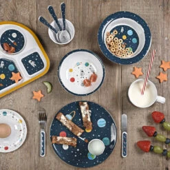 Space Childrens Melamine Set -Sophie Allport Shop space melamine collection lifestyle high res square Copy