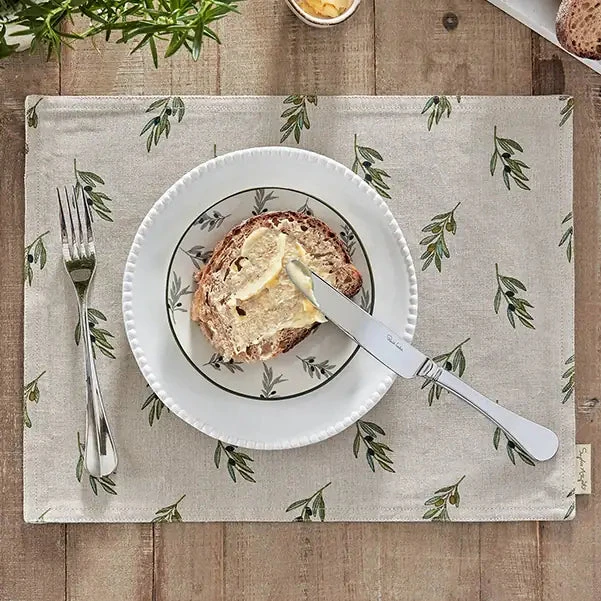 Olive Linen Placemat (Set of 2) Olive Linen Placemat (Set Of 2) -Sophie Allport Shop ss23 olive LIN107820 fabric placemat2 square