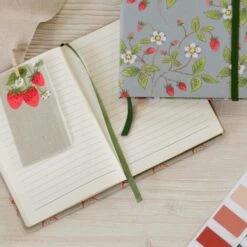 Strawberries B6 Fabric Notebook 2 Strawberries B6 Fabric Notebook -Sophie Allport Shop ss23 strawberries ju97510 poly97510b6 notebooks portrait
