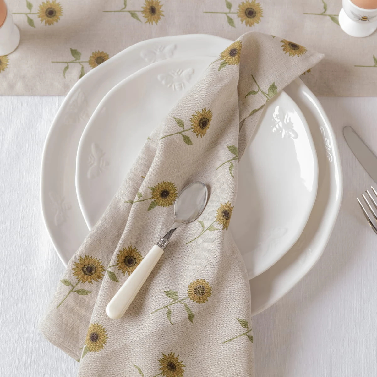 Sunflower Linen Napkins (Set of 4) Sunflower Linen Napkins (Set Of 4) -Sophie Allport Shop ss23 sunflower lin108810 napkin square