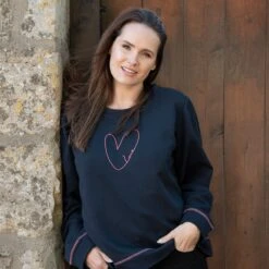 Hearts Ladies Sweatshirt 4 Hearts Ladies Sweatshirt -Sophie Allport Shop sslm34 hearts sweatshirt ladies medium lifestyle high res square