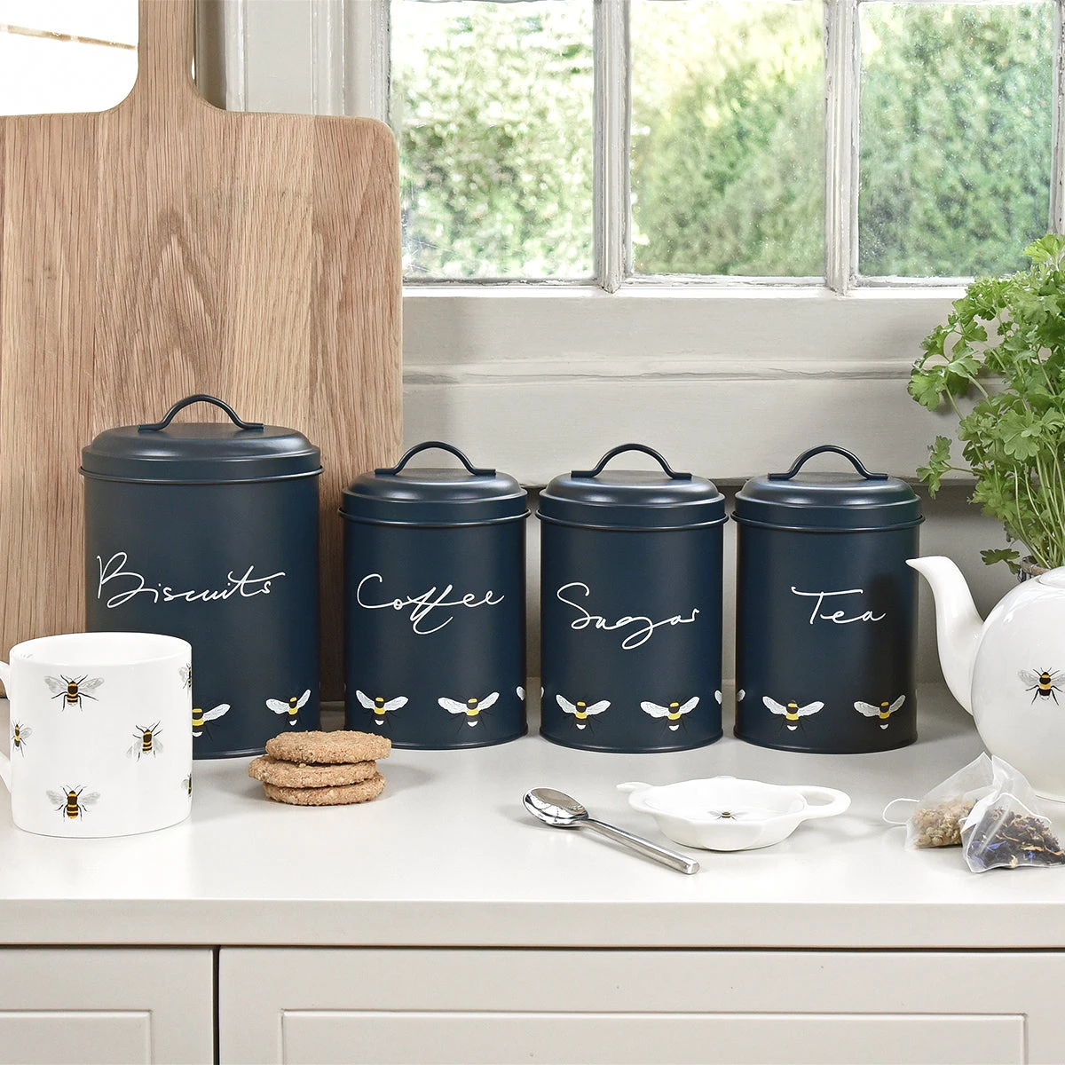 Bees Tea Storage Tin Bees Tea Storage Tin -Sophie Allport Shop sst3603c sst3603s sst3603t sbt3601 bees storage tins and biscuit tin lifestyle high res square 365be936 4faa 4e4a adda 9cf17b1ba6ad