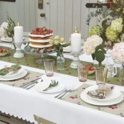 Strawberries Table Runner -Sophie Allport Shop strawberries table setting 10 lifestyle high res square