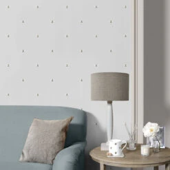 Bees Grey Wallpaper -Sophie Allport Shop wp36g bees wallpaper grey 3 lifestyle high res square