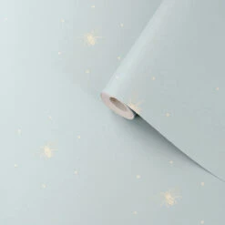 Bees Silhouette Duck Egg & Stone Wallpaper